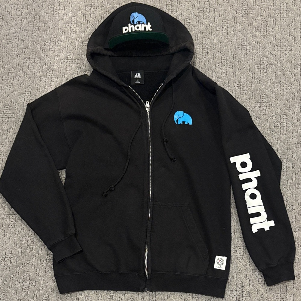 Black Hoodie with Blue Elephant Logo